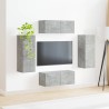 Ensemble de meuble TV mural 4 pcs Gris béton Bois d'ingénierie 620659620659