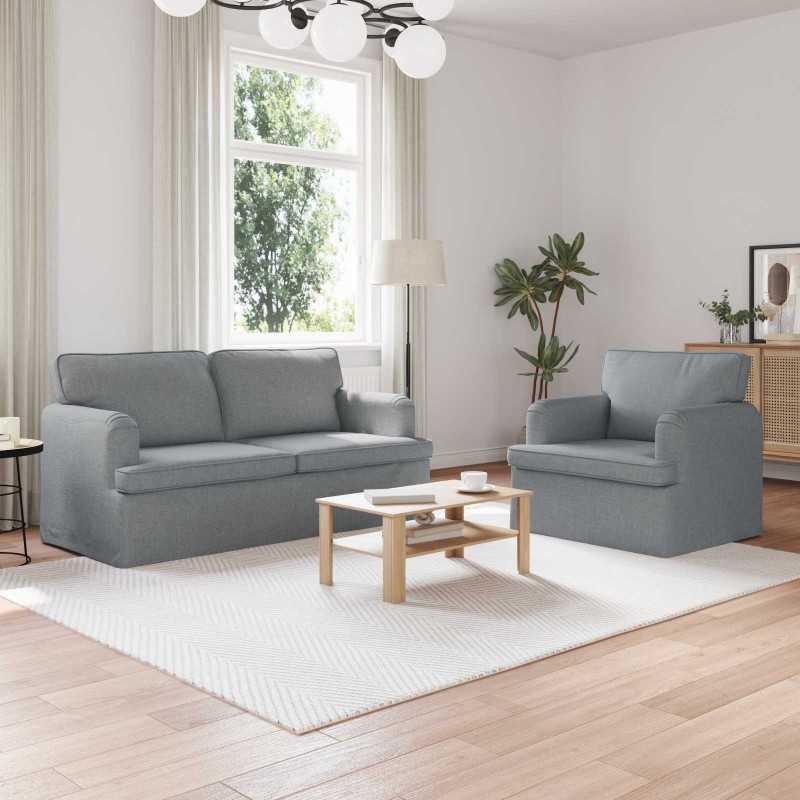 Ensemble de Canapés 2 pcs Gris clair 162 x 80 x 85 cm tissu 620662620662