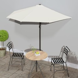 Parasol de balcon avec mât en aluminium Sable 270x144 cm Demi 620668620668