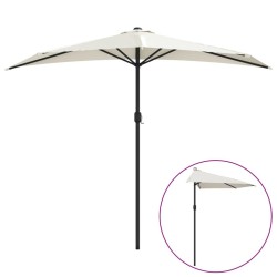 Parasol de balcon avec mât en aluminium Sable 270x144 cm Demi 620668620668