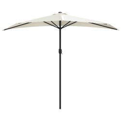 Parasol de balcon avec mât en aluminium Sable 270x144 cm Demi 620668620668