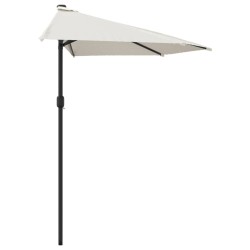 Parasol de balcon avec mât en aluminium Sable 270x144 cm Demi 620668620668