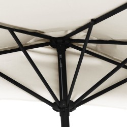 Parasol de balcon avec mât en aluminium Sable 270x144 cm Demi 620668620668