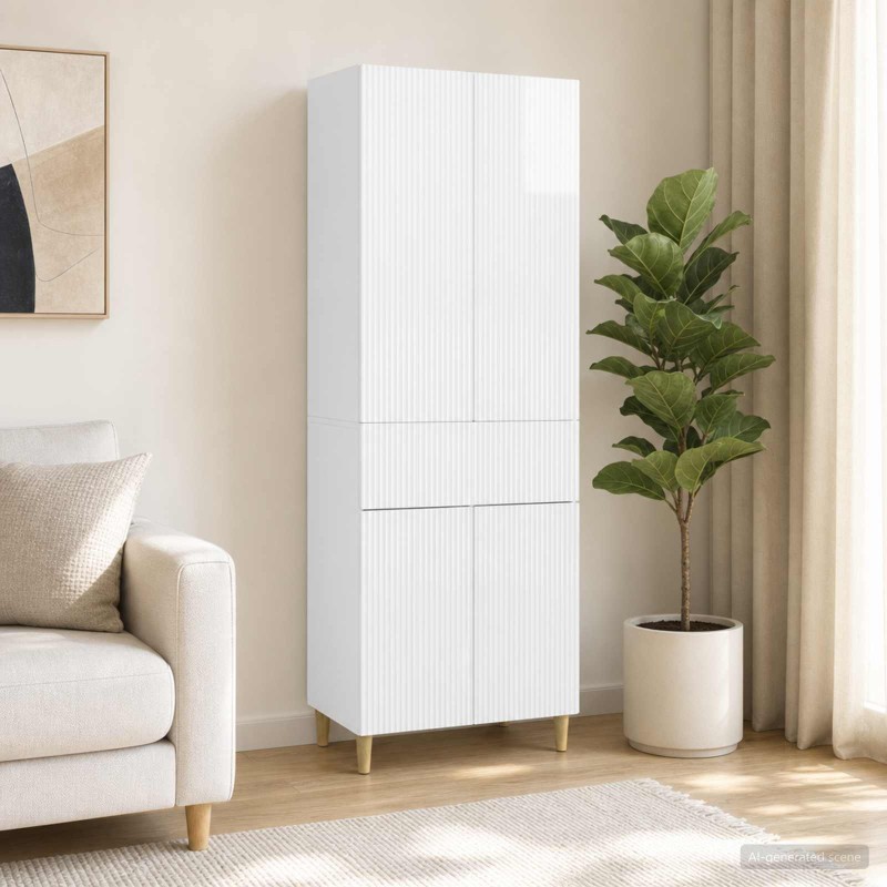Ensemble de Meubles 2 pcs Blanc brillant 66 x 34,5 x 90 cm 620671620671