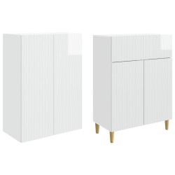 Ensemble de Meubles 2 pcs Blanc brillant 66 x 34,5 x 90 cm 620671620671