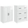 Ensemble de Meubles 2 pcs Blanc brillant 66 x 34,5 x 87 cm 620683620683