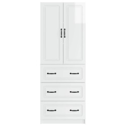 Ensemble de Meubles 2 pcs Blanc brillant 66 x 34,5 x 87 cm 620683620683