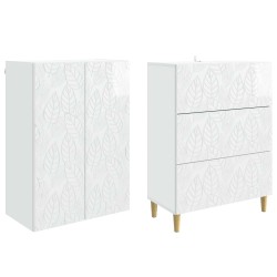 Ensemble de Meubles 2 pcs Blanc brillant 66 x 34,5 x 90 cm 620684620684