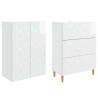 Ensemble de Meubles 2 pcs Blanc brillant 66 x 34,5 x 90 cm 620684620684