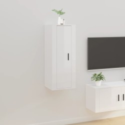 Meuble TV mural Blanc brillant 40x34,5x100 cm 620685620685
