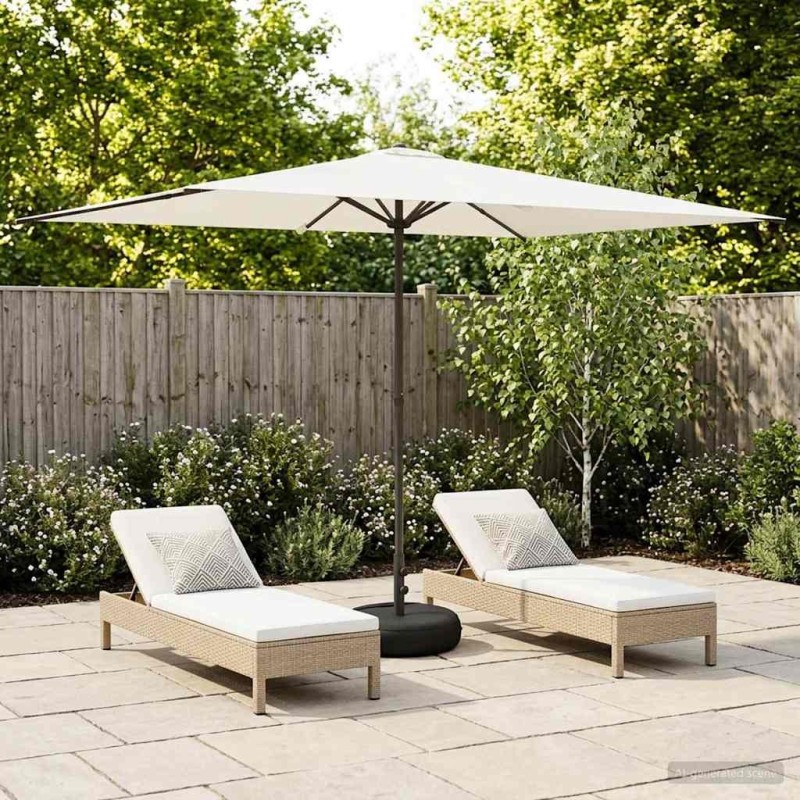 Parasol de jardin avec base 200 x 300 cm Polyester 620693620693