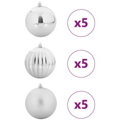 Ensemble de Boules de Noël XL 15 pc Argent Plastique 620694620694
