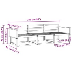 Ensemble de canapés d'extérieur 3 pcs Naturel 620708620708