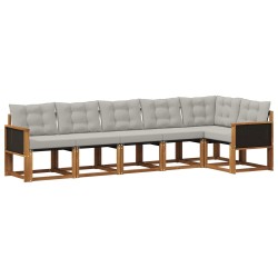 Ensemble de canapés d'extérieur 6 pcs Naturel et gris clair 620709620709