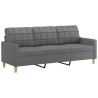 Canapé à 3 places avec repose-pieds Gris foncé 180 cm Tissu 620711620711