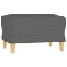 Canapé à 3 places avec repose-pieds Gris foncé 180 cm Tissu 620711620711