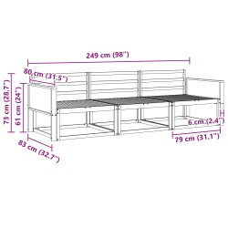 Ensemble de canapés d'extérieur 3 pcs Naturel 620714620714