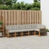 Ensemble de canapés d'extérieur 6 pcs Naturel et gris clair 620715620715