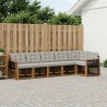 Ensemble de canapés d'extérieur 6 pcs Naturel et gris clair 620717620717