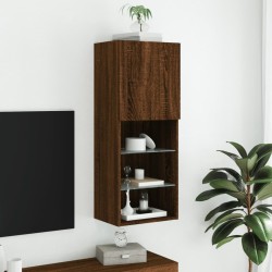 Meuble TV avec lumières LED chêne marron 40,5x30x102 cm 620722620722