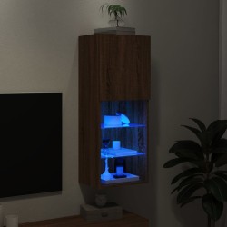 Meuble TV avec lumières LED chêne marron 40,5x30x102 cm 620722620722