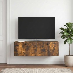 Meuble TV mural 98 x 31 x 30 cm Chêne fumé Bois d'ingénierie 620729620729