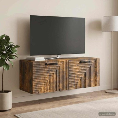 Meuble TV mural Chêne fumé 78,5 x 31 x 30 cm Bois d'ingénierie 620732620732