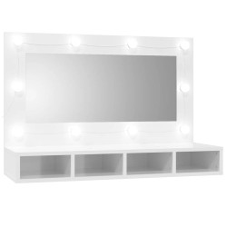 Armoire à miroir avec LED Blanc brillant 90x31,5x62 cm 620733620733