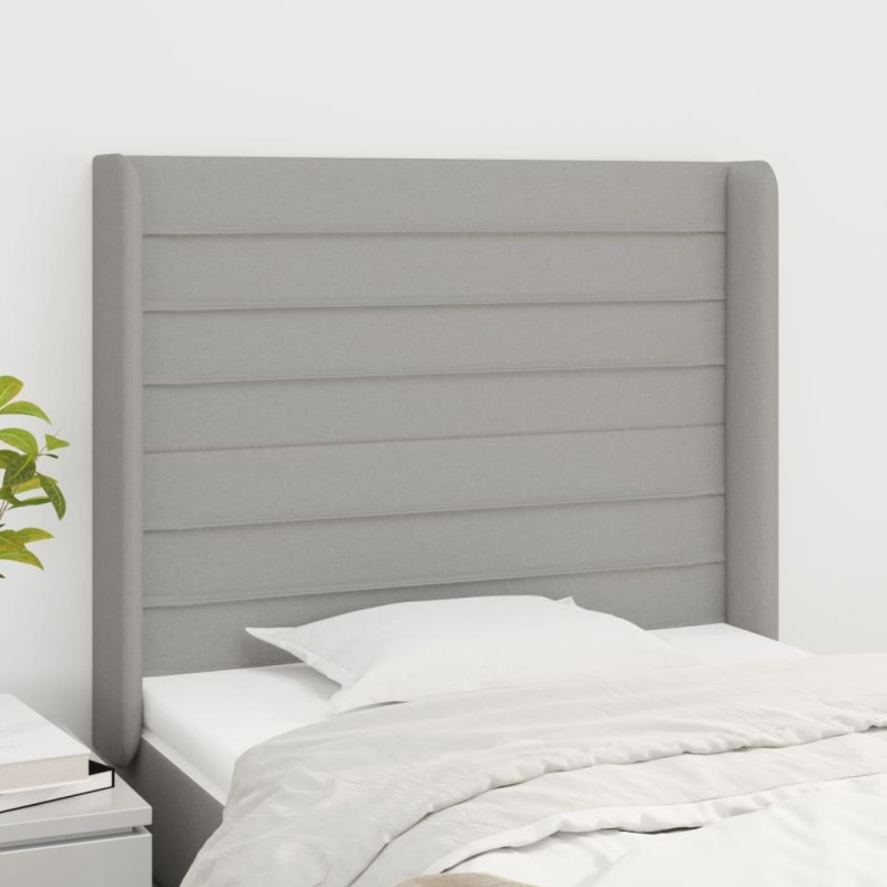 Tête de lit avec oreilles Gris clair 103x16x118/128 cm Tissu 620734620734