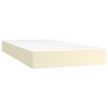 Matelas de lit à ressorts ensachés fermeté moyenne Crème 80x200x20cm Similicuir 620739620739