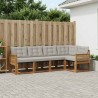 Ensemble de canapés d'extérieur 5 pcs Naturel et gris clair 620740620740
