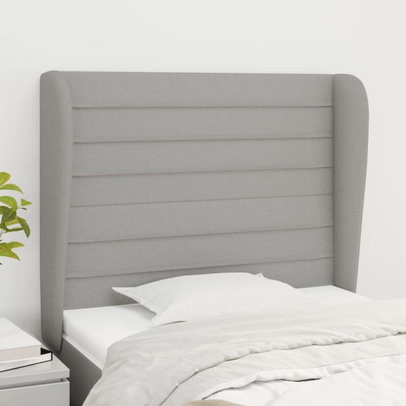 Tête de lit avec oreilles Gris clair 103x23x118/128 cm Tissu 620744620744