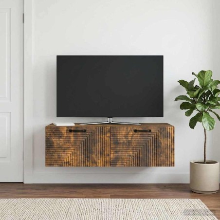 Meuble TV mural Chêne fumé 98 x 41 x 30 cm Bois d'ingénierie 620747620747