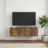 Meuble TV mural Chêne fumé 98 x 41 x 30 cm Bois d'ingénierie 620747620747