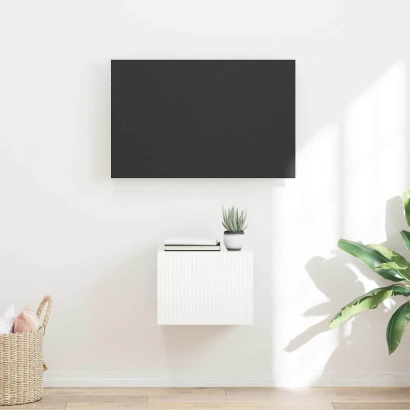 Meuble TV mural Montage mural Blanc Brillant 39 x 31 x 29,5 cm 620750620750