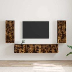 Meuble TV mural Montage mural 2 pcs Chêne fumé 30 x 31 x 80 cm 620751620751