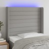 Tête de lit à LED Gris clair 103x16x118/128 cm Tissu 620761620761