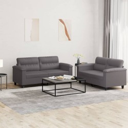 Ensemble de canapés 2 pcs avec coussins Gris Similicuir 620762620762