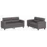 Ensemble de canapés 2 pcs avec coussins Gris Similicuir 620762620762