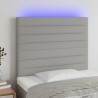 Tête de lit à LED Gris clair 100x5x118/128 cm Tissu 620763620763