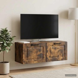Meuble TV mural Chêne fumé 78,5 x 31 x 30 cm Bois d'ingénierie 620769620769