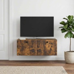 Meuble TV mural 78,5 x 41 x 30 cm Chêne fumé Bois d'ingénierie 620770620770