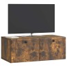 Meuble TV mural 78,5 x 41 x 30 cm Chêne fumé Bois d'ingénierie 620770620770