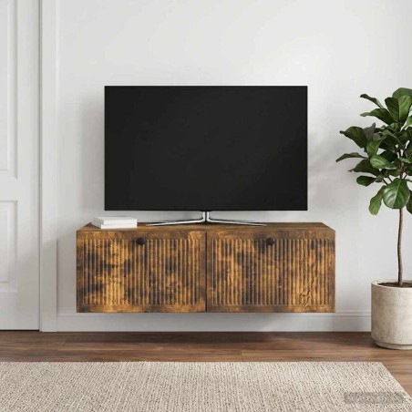 Meuble TV mural Chêne fumé 98 x 41 x 30 cm Bois d'ingénierie 620772620772
