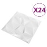 Panneaux muraux 24 pcs Blanc Diamant 50 x 50 cm Mousse XPS 620773620773