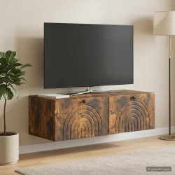 Meuble TV mural Chêne fumé 99 x 41 x 30 cm Bois d'ingénierie 620776620776