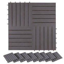 Carreau de terrasse 20 pcs Gris 30 x 30 cm Bois d'acacia 620779620779