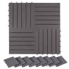 Carreau de terrasse 20 pcs Gris 30 x 30 cm Bois d'acacia 620779620779