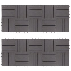 Carreau de terrasse 20 pcs Gris 30 x 30 cm Bois d'acacia 620779620779
