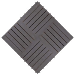 Carreau de terrasse 20 pcs Gris 30 x 30 cm Bois d'acacia 620779620779